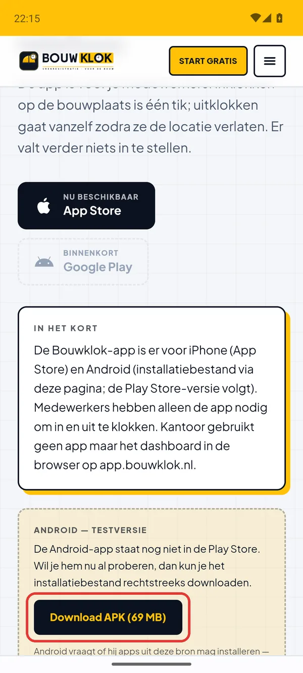 Tlačidlo Download APK