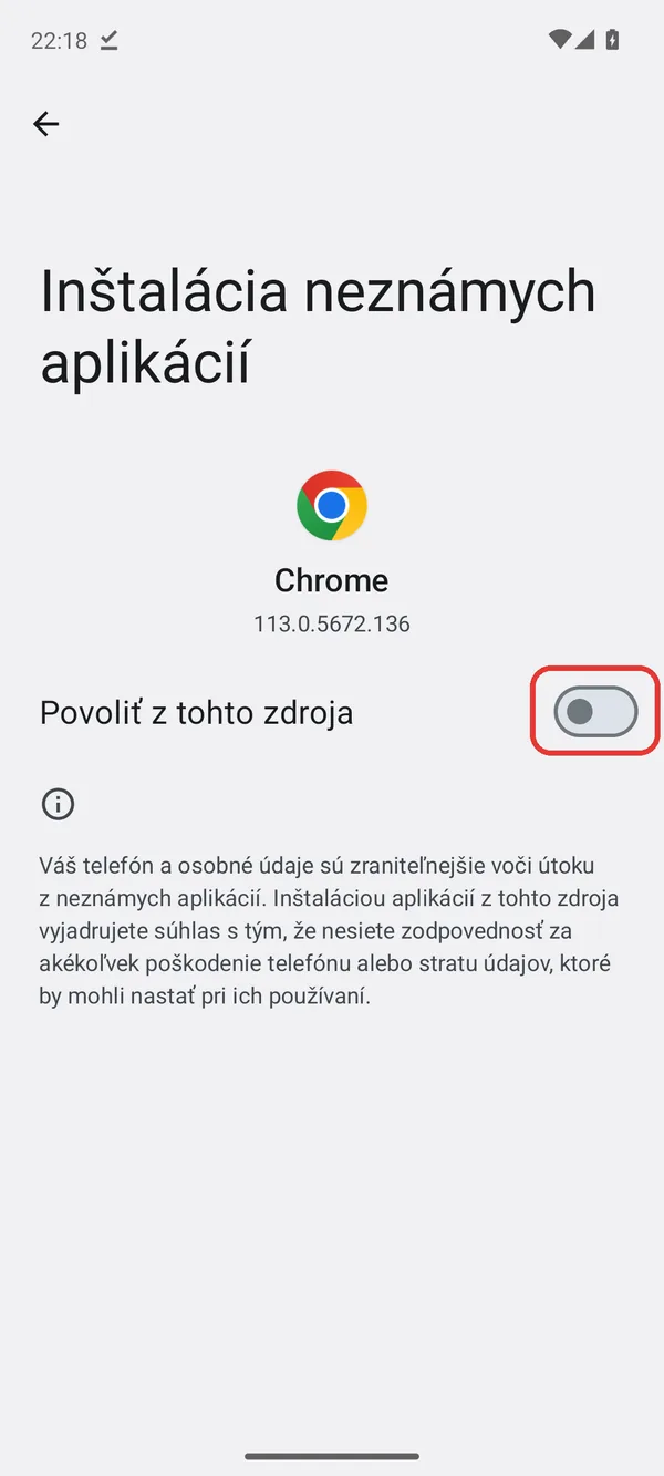 Prepínač Povoliť z tohto zdroja